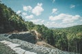 High Wall Road Berm Construction Structure in Beautiful Tropical Mountain