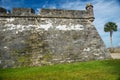 The high walls of the Castillo de San Marcos National Monument in St. Augustine, Florida Royalty Free Stock Photo