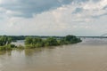 High water level on the Mississippi river in Memphis, Tennessee Royalty Free Stock Photo