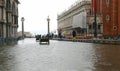 high water in Saint Mark Square in Venice Italy Royalty Free Stock Photo