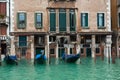 High water in Venice high tide buildings and flooded streets Royalty Free Stock Photo