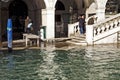 High water in Venice at Rialto Bridge