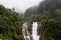 High waterfall full of water in the middle of nature Royalty Free Stock Photo