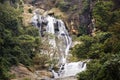 High waterfall in pure nature in Sri Lanka