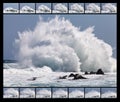 High wave breaking on the rocks Royalty Free Stock Photo