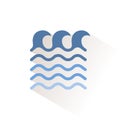 High waves on the sea. Isolated color icon. Weather vector illustration Royalty Free Stock Photo