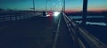 High way bridge and sunset photo Royalty Free Stock Photo