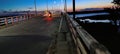 High way bridge and sunset photo Royalty Free Stock Photo