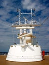 Cruise Ship Navigation Tower Against Blue Sky