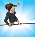 High wire business girl Royalty Free Stock Photo