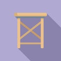 High wooden chair icon flat vector. Outdoor furniture