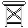 High wooden chair icon outline vector. Outdoor furniture