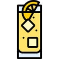 Highball Cocktail icon, Alcoholic mixed drink vector