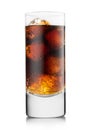 Highball glass with cola soda soft drink on white background Royalty Free Stock Photo