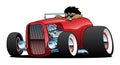 Highboy Hot Rod Roadster with Driver Isolated Vector Illustration Royalty Free Stock Photo