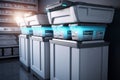 Highcapacity chest freezers for additional frozen Royalty Free Stock Photo