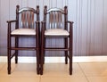 Highchairs in restaurant for kids Royalty Free Stock Photo