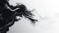 HighContrast Black White Ink Swirling Diffusion in Water Creating Abstract Fluid Patterns Royalty Free Stock Photo
