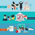 Higher Education Banner Set Royalty Free Stock Photo