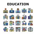 Higher Education And Graduation Icons Set Vector Royalty Free Stock Photo