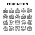 Higher Education And Graduation Icons Set Vector Royalty Free Stock Photo