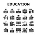 Higher Education And Graduation Icons Set Vector Royalty Free Stock Photo