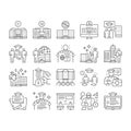 Higher Education And Graduation Icons Set Vector . Royalty Free Stock Photo