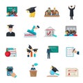 Higher education icons set Royalty Free Stock Photo