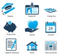Higher Education Icons Set Three Royalty Free Stock Photo