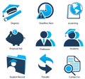 Higher Education Icons Set Two Royalty Free Stock Photo