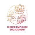 Higher employee engagement concept icon