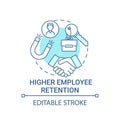 Higher employee retention concept icon