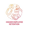 Higher employee retention concept icon