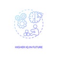 Higher IQ in future concept icon