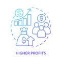 Higher profits blue gradient concept icon Royalty Free Stock Photo