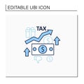 Higher taxes line icon