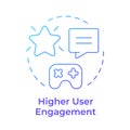 Higher user engagement blue gradient concept icon