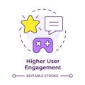 Higher user engagement multi color concept icon