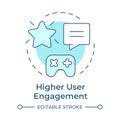 Higher user engagement soft blue concept icon