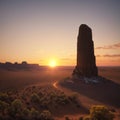 The highest monolith, Mount Olga in brightly red color of the coming sun. made with Generative AI Royalty Free Stock Photo