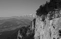 The highest mountain in Lower Austria / Schneeberg / Black and White / BW / Monochrome shot Royalty Free Stock Photo