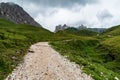 Highest part of Val Duron valley bellow Passo Duron in the Dolomites Royalty Free Stock Photo