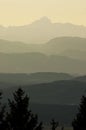 The highest peak of Julian Alps with hazy evening sky and mountain ranges Royalty Free Stock Photo