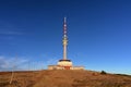 Highest Peak of Moravia, Praded 1492 m. Transmitter and lookout tower on the hill. Jeseniky Mountains Czech Republic Royalty Free Stock Photo