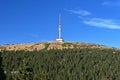 Highest Peak of Moravia, Praded 1492 m. Transmitter and lookout tower on the hill. Jeseniky Mountains Czech Republic Royalty Free Stock Photo