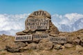 The highest peak signpost of Bale Mountain