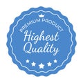 Highest Quality Label Sign. Vector Illustration Royalty Free Stock Photo