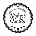 Highest Quality Label Sign. Vector Illustration Royalty Free Stock Photo