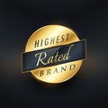 highest rated brand golden label or badge design