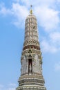 Highest section of main Spire of Temple of Dawn, Bangkok Thailand